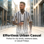 🎉New Season Drop!✨ Men's Short Sleeve Retro Geometric Knit Shirt