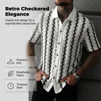🎉New Season Drop!✨ Men's Short Sleeve Retro Geometric Knit Shirt