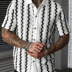 🎉New Season Drop!✨ Men's Short Sleeve Retro Geometric Knit Shirt