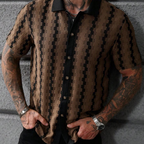 🎉New Season Drop!✨ Men's Short Sleeve Retro Geometric Knit Shirt