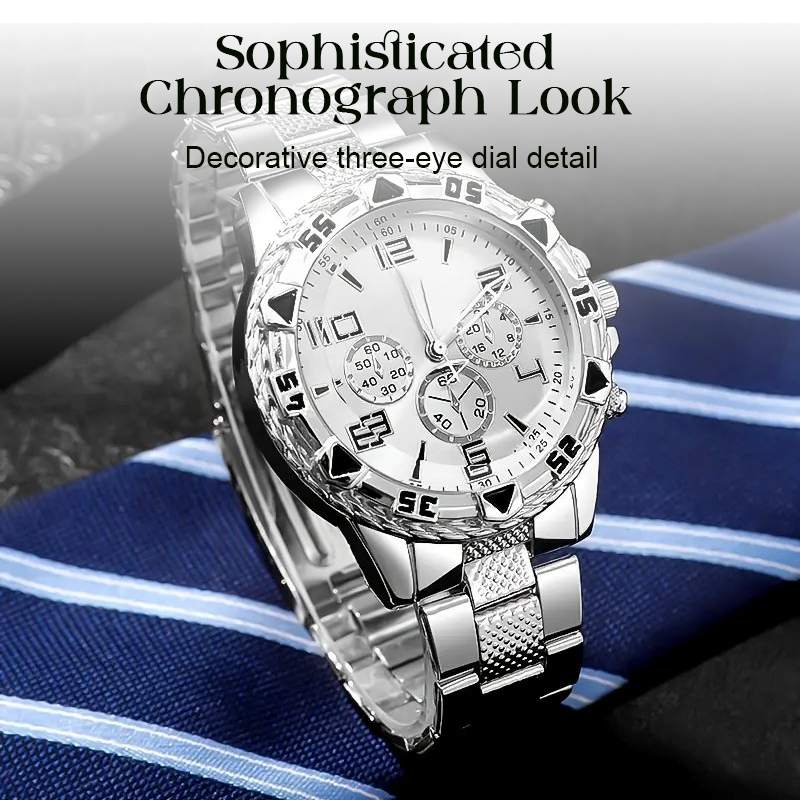🔥 50% OFF – Men's Steel Chronograph Watch ⏱️