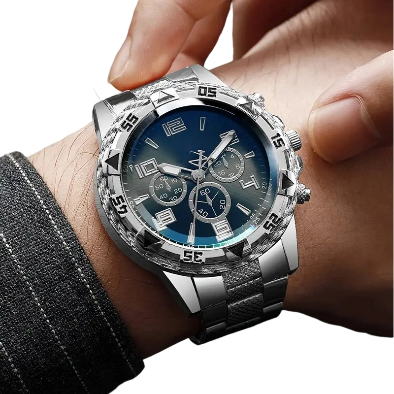 🔥 50% OFF – Men's Steel Chronograph Watch ⏱️