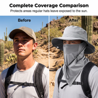 Breathable Fisherman Hat with Detachable Face Mask