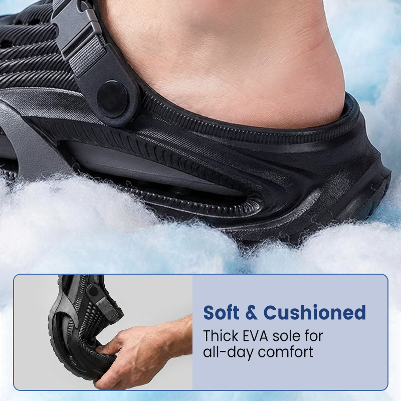 👟 Men‘s Breathable Non-Slip Clogs – 📏 Instant Height Gain + ☁️ All-Day Cushioning