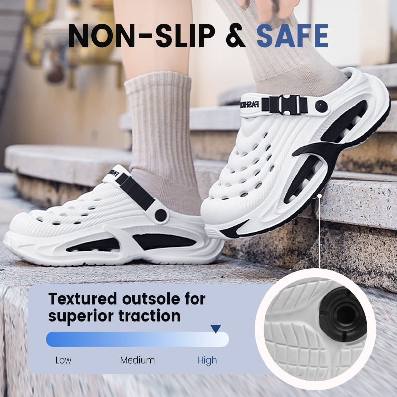 👟 Men‘s Breathable Non-Slip Clogs – 📏 Instant Height Gain + ☁️ All-Day Cushioning