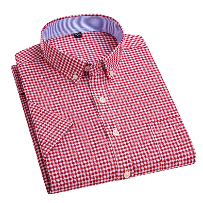 👕Men's Summer Cotton Short-Sleeve Plaid Shirt 🔥 Get 2, ship for FREE!