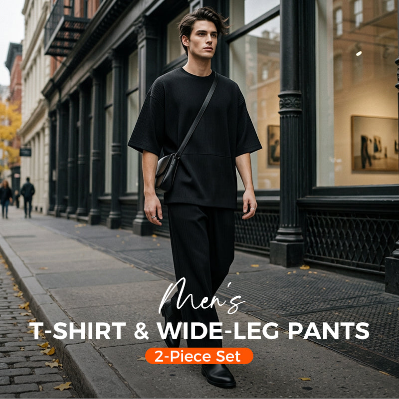 📢2026 New Arrivals💥Men's T-Shirt & Wide-Leg Pants 2-Piece Set
