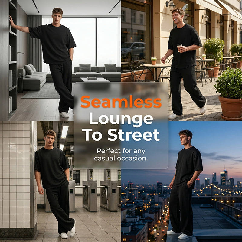 📢2026 New Arrivals💥Men's T-Shirt & Wide-Leg Pants 2-Piece Set