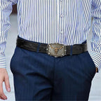 🐮Men's Retro Bull Head Embossed Leather Belt