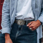🐮Men's Retro Bull Head Embossed Leather Belt