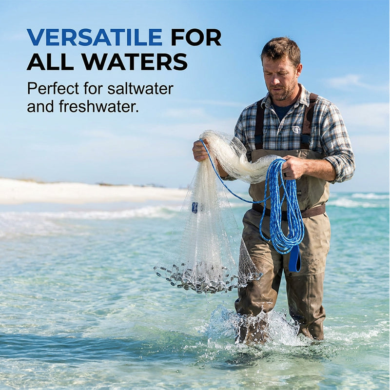 📢📢49% OFF !! ⏰ Easy-Throw Cast Net – Heavy-Duty Mesh, Rapid Sinking, Versatile 🌊