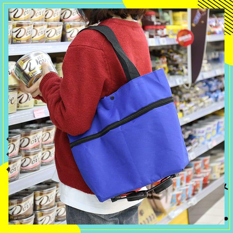 🛍️ Shop Online & Save ✨🛢️2-in-1 Foldable Shopping Cart – Portable Rolling Grocery Trolley