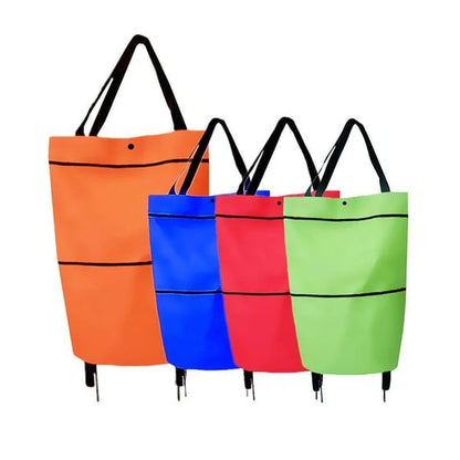 🛍️ Shop Online & Save ✨🛢️2-in-1 Foldable Shopping Cart – Portable Rolling Grocery Trolley