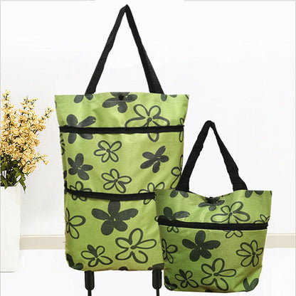 🛍️ Shop Online & Save ✨🛢️2-in-1 Foldable Shopping Cart – Portable Rolling Grocery Trolley