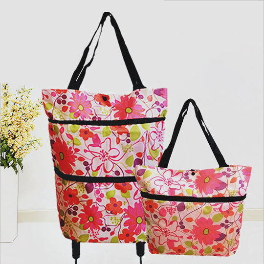 🛍️ Shop Online & Save ✨🛢️2-in-1 Foldable Shopping Cart – Portable Rolling Grocery Trolley