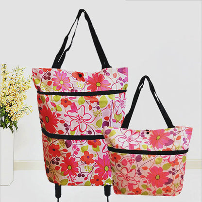 🛍️ Shop Online & Save ✨🛢️2-in-1 Foldable Shopping Cart – Portable Rolling Grocery Trolley