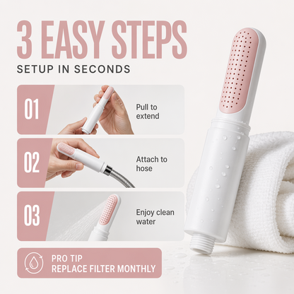 Portable Travel Shower Head with Filter Telescopic Lipstick Design