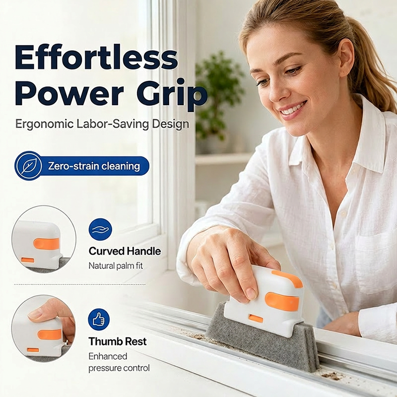 🥳2026 HOT SALE🥳💞50K+ SOLD! 🧽🔧 BUY 1 GET 1 FREE! Window Track Cleaning Tool – Dense cleaning fibers & scrubbing pad for spotless results. Versatile for tracks, stove gaps & bathroom corners – a must-have for every home! 🏠✅