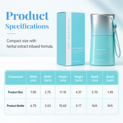 No-Rinse Dry Shampoo Gel with Built-In Comb