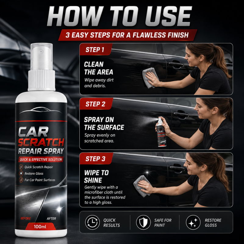 🚗Universal Car Scratch Repair Spray | Nano Ceramic DIY Light Scratch & Swirl Mark Remover, Restore Gloss for All Auto Paint Colors, 100ml