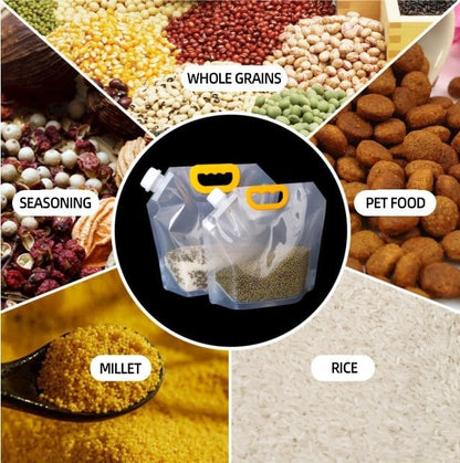 📢📢Stand-Up Food Storage Pouch with Handle & Pour Spout | Bug & Moisture Proof, BPA-Free