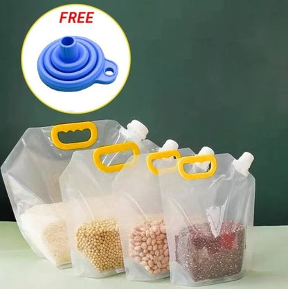 📢📢Stand-Up Food Storage Pouch with Handle & Pour Spout | Bug & Moisture Proof, BPA-Free