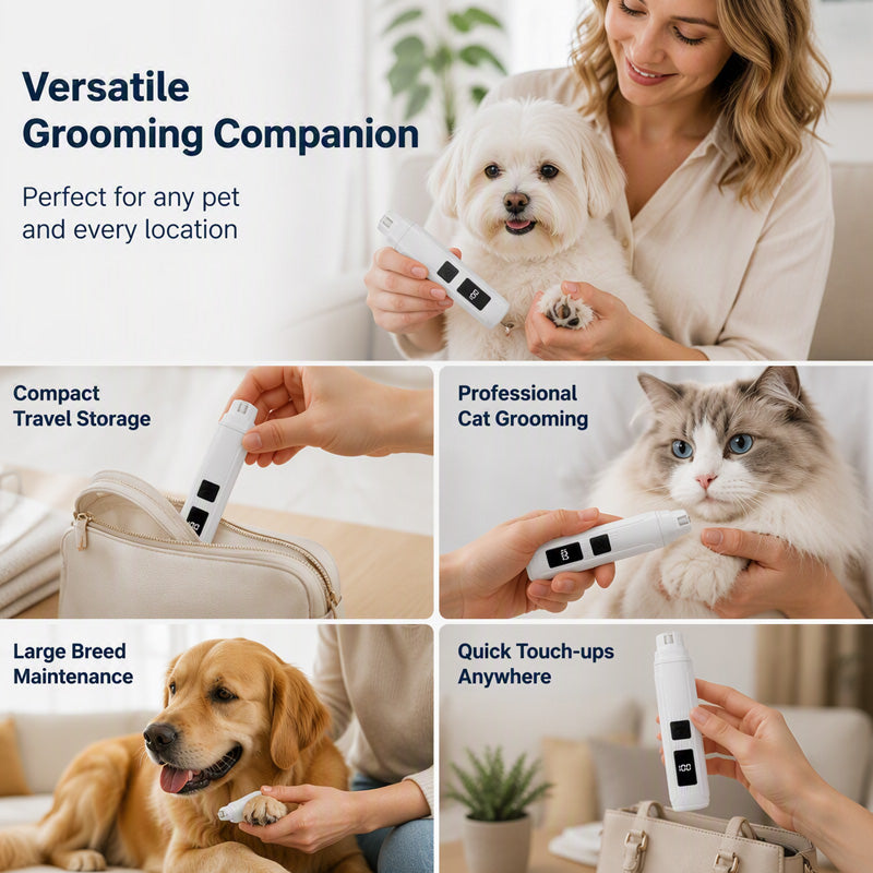 💨 50% OFF! Electric Pet Nail Grinder – Whisper‑quiet, 3‑step gentle grinding. LED power display & USB‑C rechargeable – stress‑free grooming! 🛡️✨