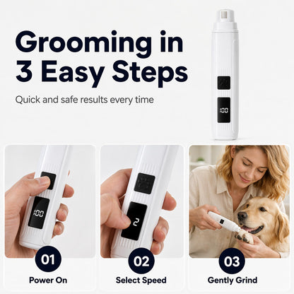 💨 50% OFF! Electric Pet Nail Grinder – Whisper‑quiet, 3‑step gentle grinding. LED power display & USB‑C rechargeable – stress‑free grooming! 🛡️✨