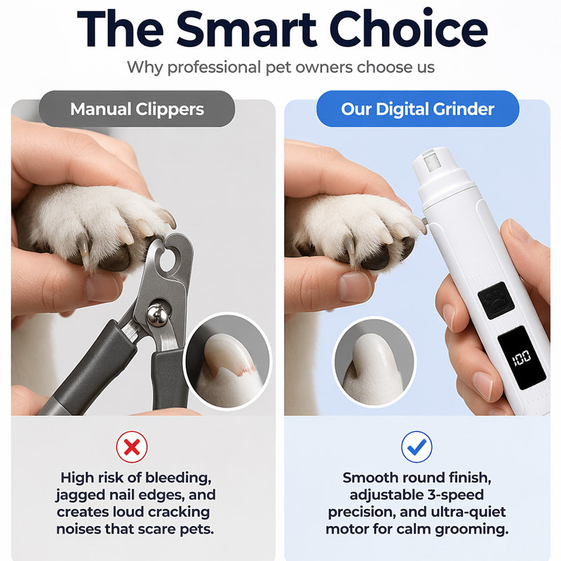 💨 50% OFF! Electric Pet Nail Grinder – Whisper‑quiet, 3‑step gentle grinding. LED power display & USB‑C rechargeable – stress‑free grooming! 🛡️✨