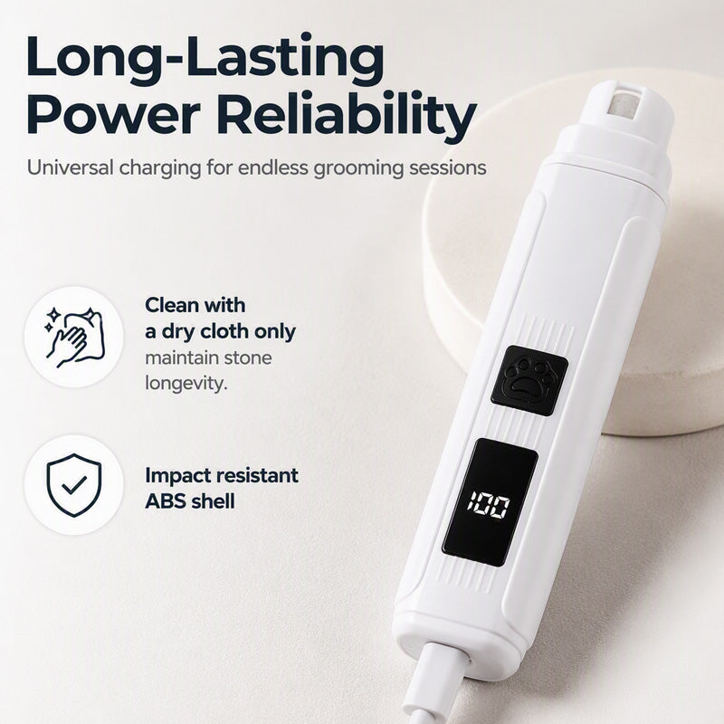 💨 50% OFF! Electric Pet Nail Grinder – Whisper‑quiet, 3‑step gentle grinding. LED power display & USB‑C rechargeable – stress‑free grooming! 🛡️✨