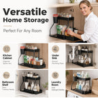 🔥2026 hot sale🔥.2-Tier Pull-Out Under Sink Organizer.The kitchen, bathroom, and bedroom—these storage solutions help keep your home clean and tidy.