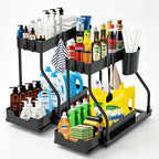 🔥2026 hot sale🔥.2-Tier Pull-Out Under Sink Organizer.The kitchen, bathroom, and bedroom—these storage solutions help keep your home clean and tidy.