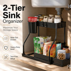 🔥2026 hot sale🔥.2-Tier Pull-Out Under Sink Organizer.The kitchen, bathroom, and bedroom—these storage solutions help keep your home clean and tidy.