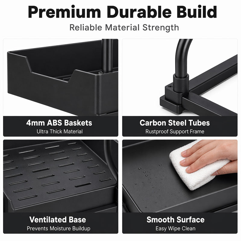 🔥2026 hot sale🔥.2-Tier Pull-Out Under Sink Organizer.The kitchen, bathroom, and bedroom—these storage solutions help keep your home clean and tidy.