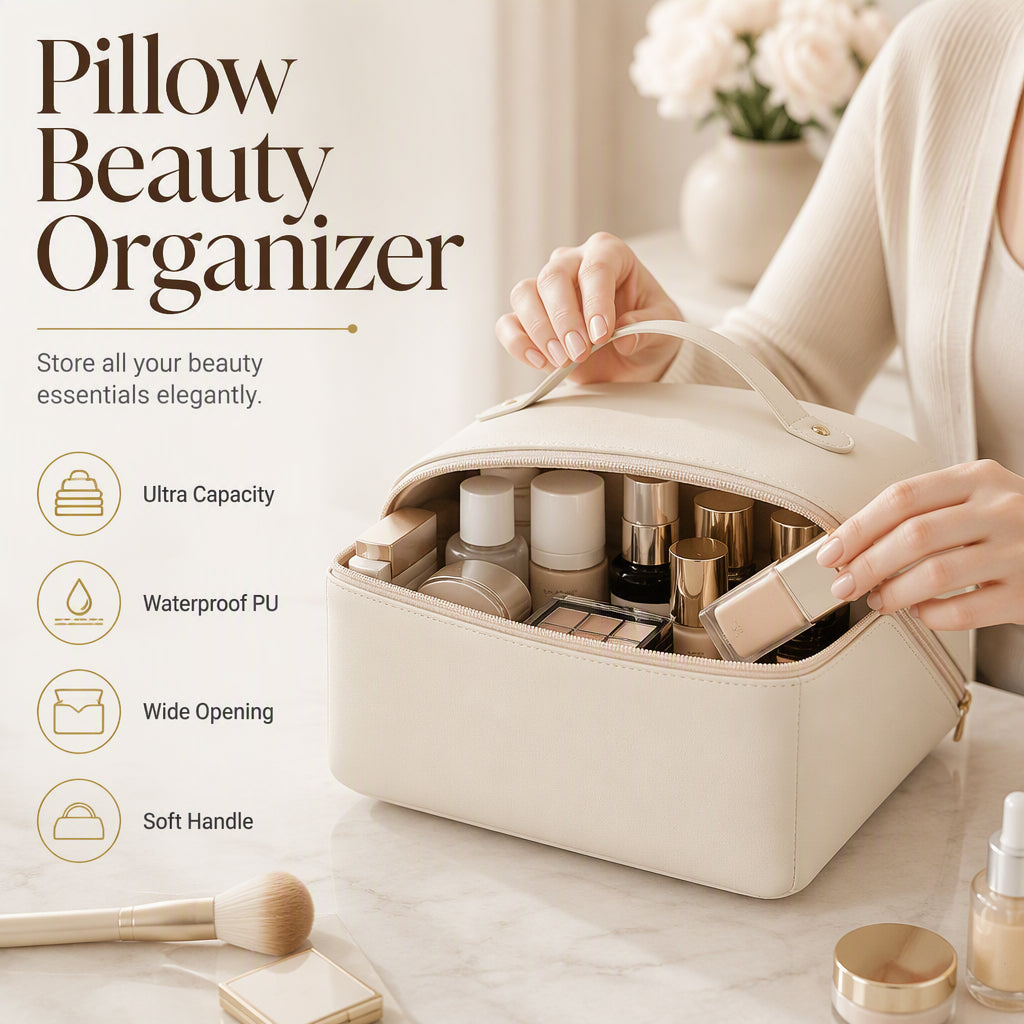 Large Capacity Pillow Makeup Bag with Handle