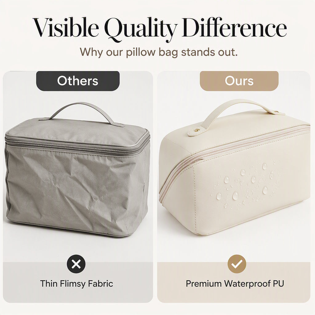 Large Capacity Pillow Makeup Bag with Handle