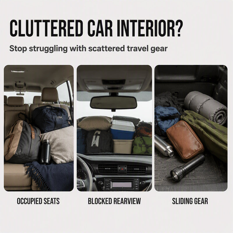 Car Ceiling Storage Bag with Adjustable Buckles