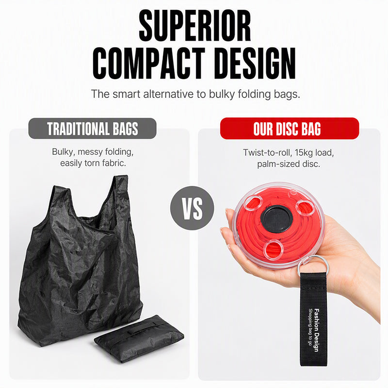 Portable Retractable Roll-Up Shopping Bag