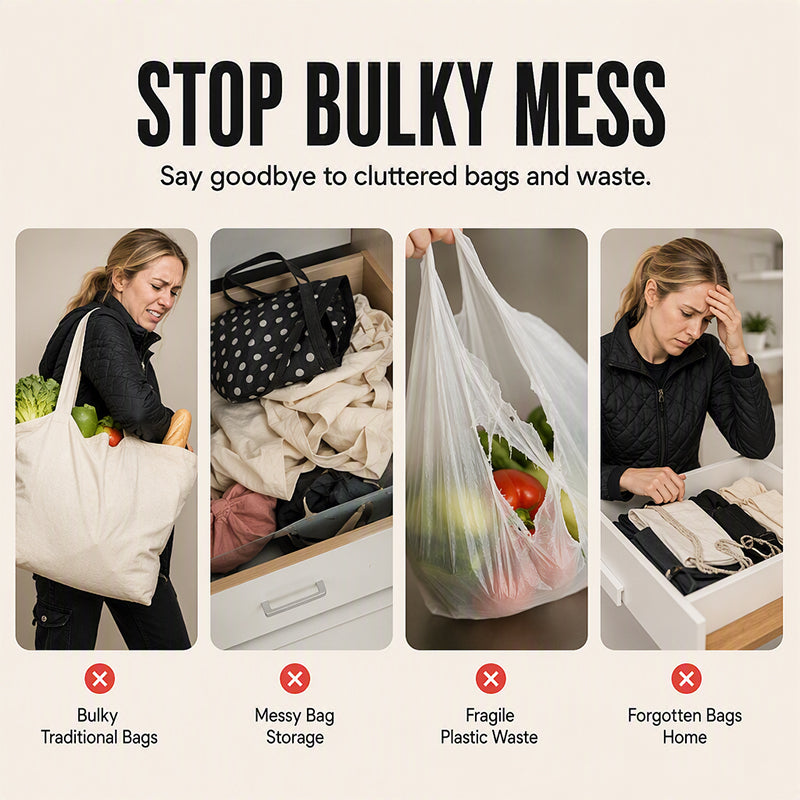 Portable Retractable Roll-Up Shopping Bag