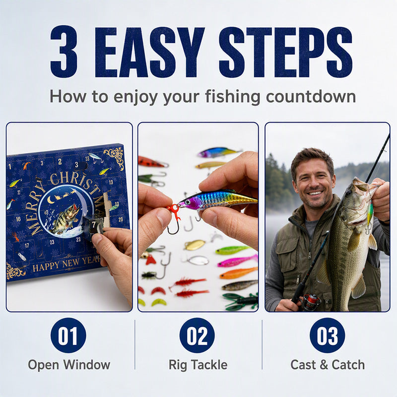 Christmas Fishing Lure Advent Calendar Blind Box Set with Minnow Popper Spoons
