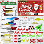 Christmas Fishing Lure Advent Calendar Blind Box Set with Minnow Popper Spoons