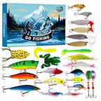 Christmas Fishing Lure Advent Calendar Blind Box Set with Minnow Popper Spoons