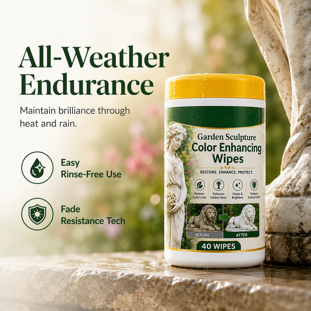 Outdoor Garden Sculpture Color Enhancing and Cleaning Wipes 40-Count