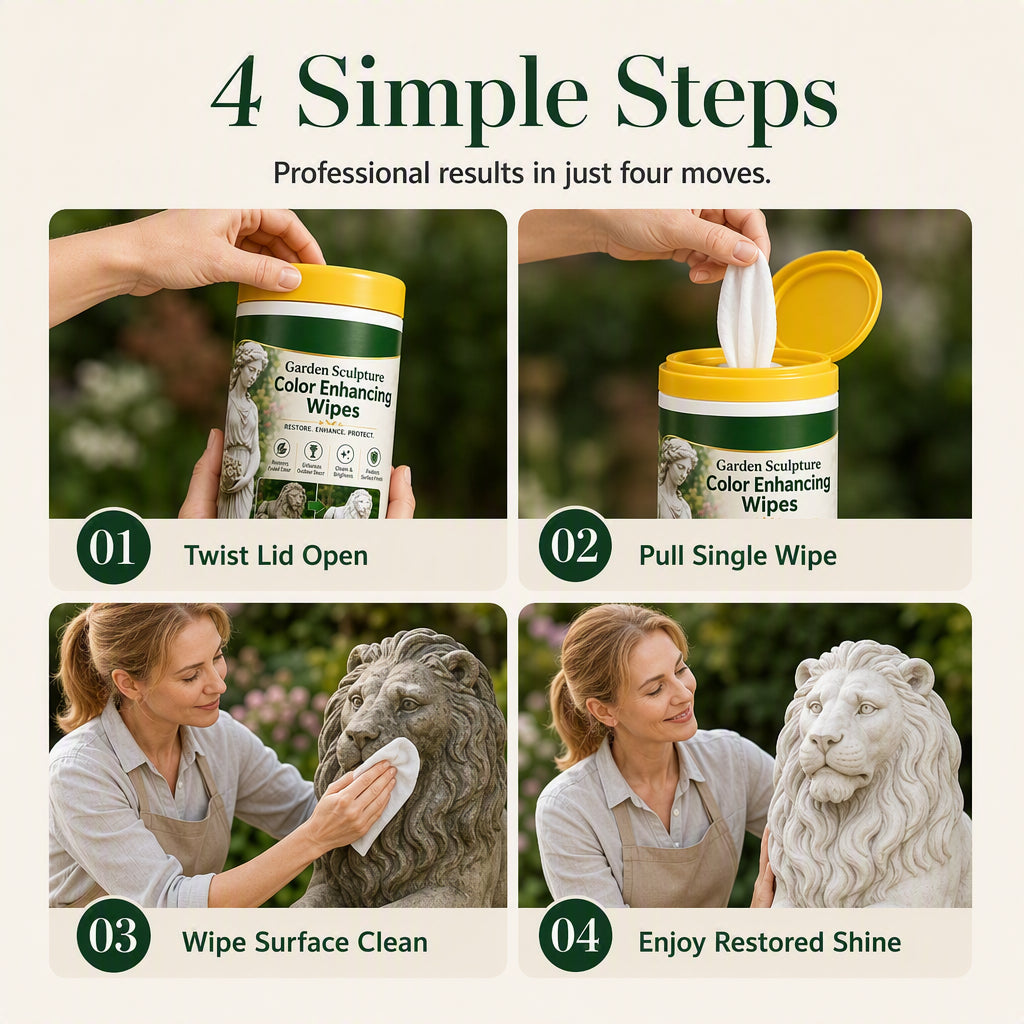 Outdoor Garden Sculpture Color Enhancing and Cleaning Wipes 40-Count