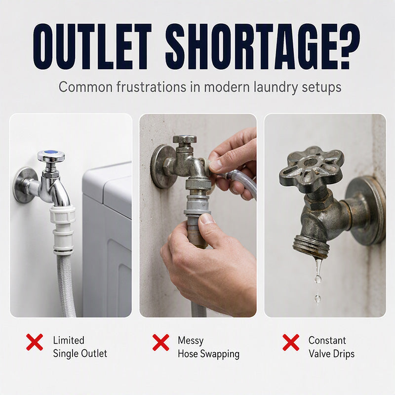 Dual-Outlet Washing Machine Faucet