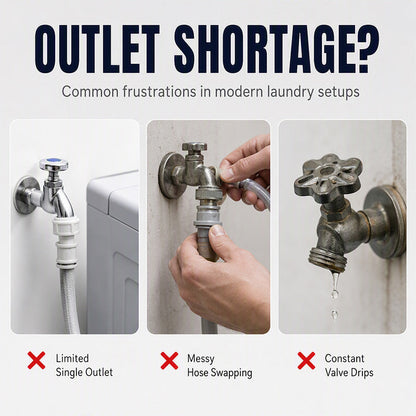 Dual-Outlet Washing Machine Faucet