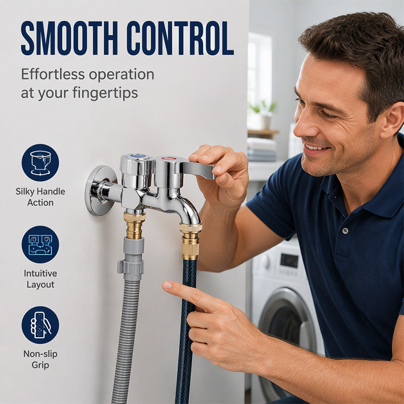 Dual-Outlet Washing Machine Faucet