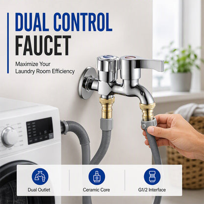Dual-Outlet Washing Machine Faucet