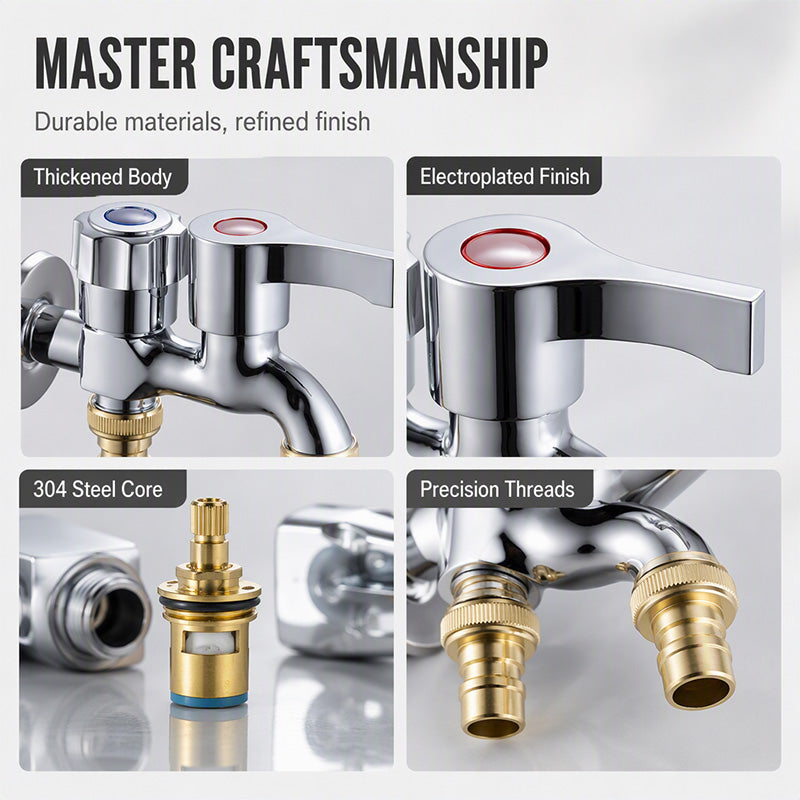 Dual-Outlet Washing Machine Faucet
