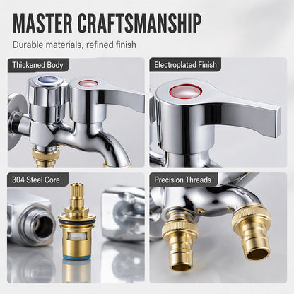 Dual-Outlet Washing Machine Faucet